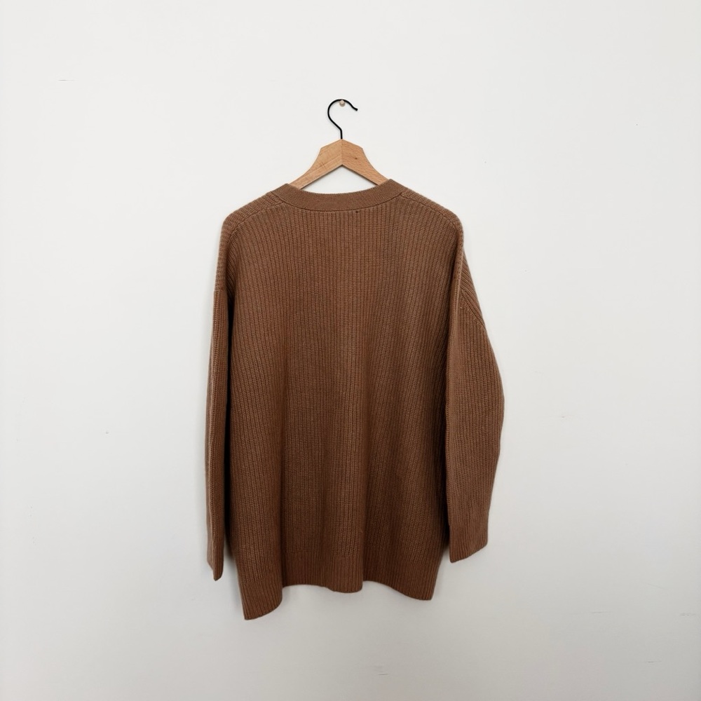 Quince Mongolian Cashmere Oversized Boyfriend Cardigan Sweater in Brown Size S - Picture 4 of 6